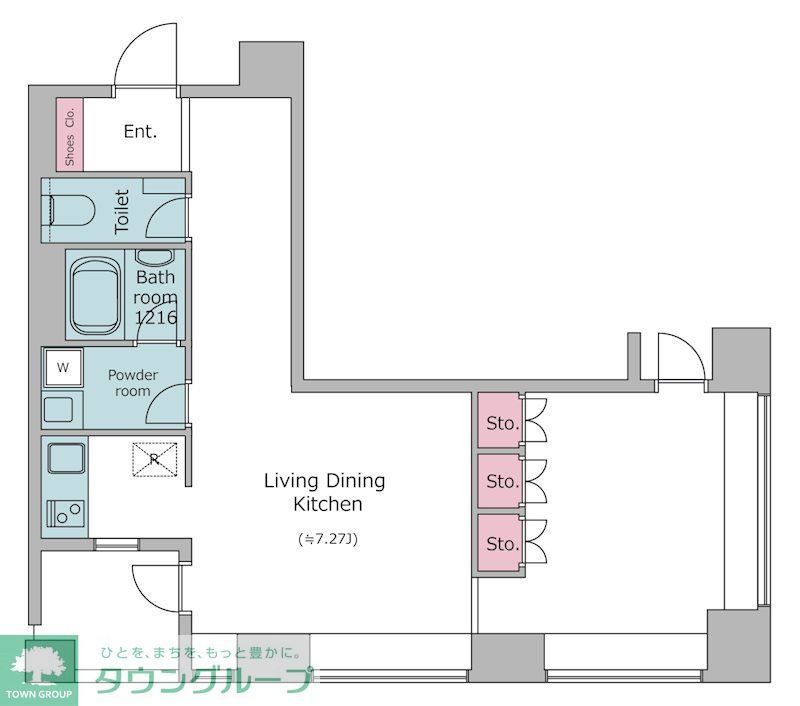 港区三田のマンションの間取り