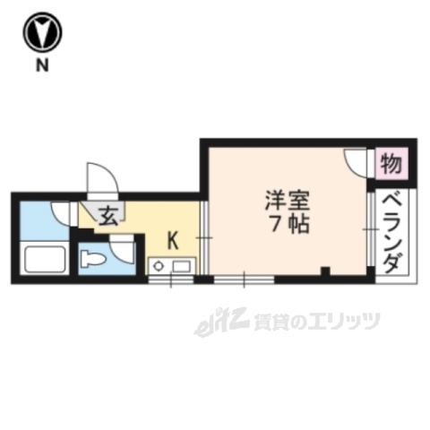 京都市東山区上梅屋町のマンションの間取り