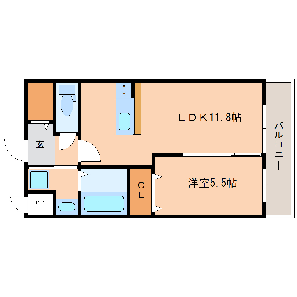 奈良市あやめ池南のマンションの間取り