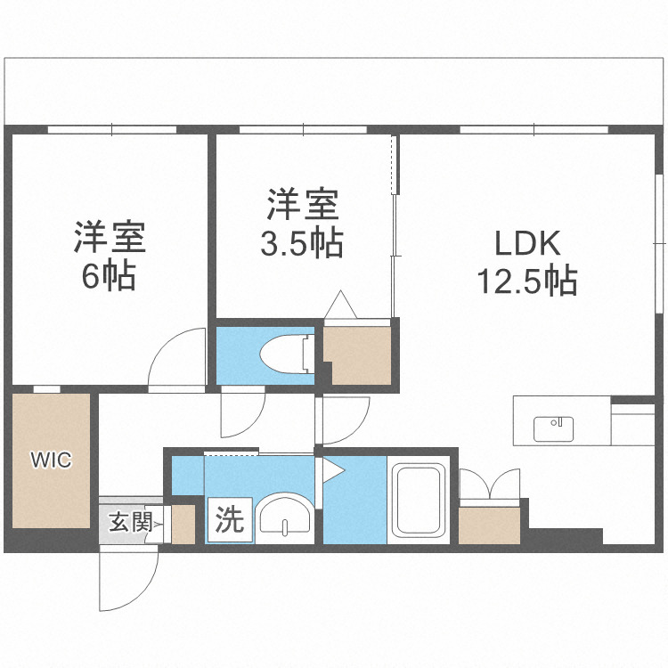 札幌市豊平区美園三条のマンションの間取り