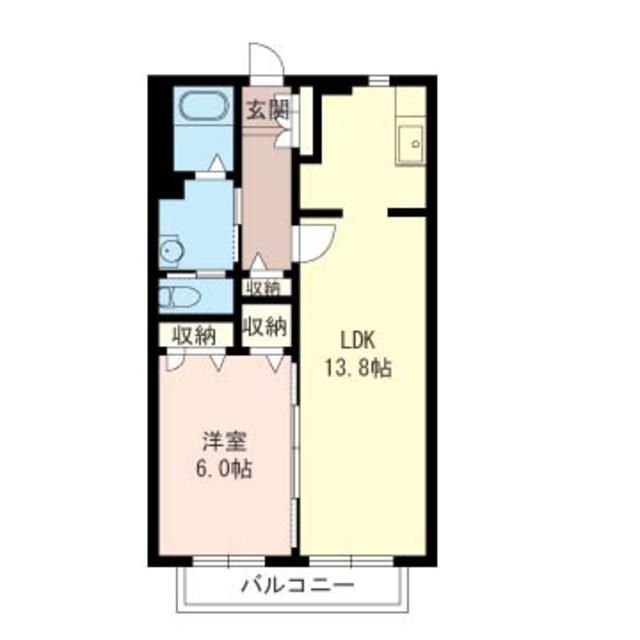 海老名市中新田のアパートの間取り