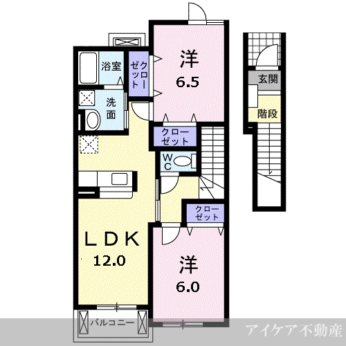 名西郡石井町石井のアパートの間取り