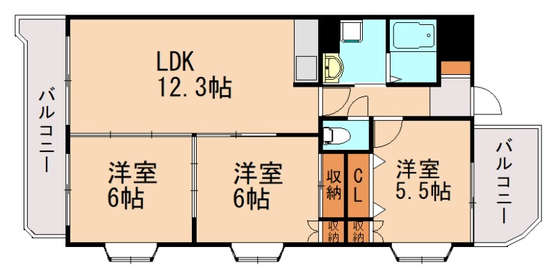 糟屋郡篠栗町大字尾仲のマンションの間取り