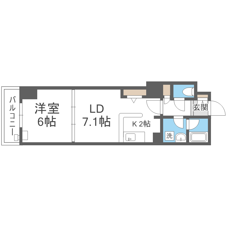 札幌市中央区南六条東のマンションの間取り