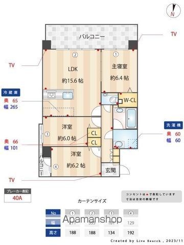 地下鉄空港線 唐人町駅 徒歩10分 7階建 築6年の間取り写真