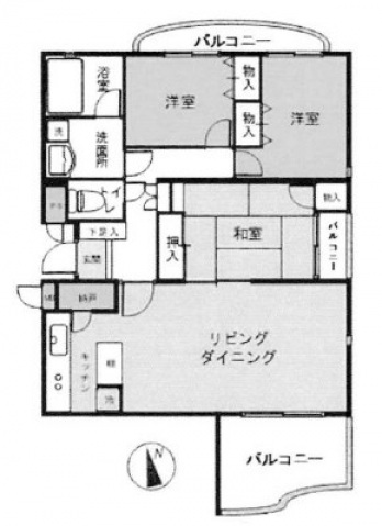 川崎市麻生区百合丘のマンションの間取り