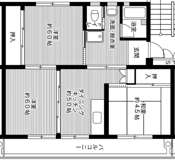 ビレッジハウス常磐　2号棟の間取り