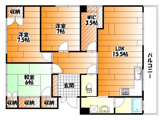 広島市中区榎町のマンションの間取り