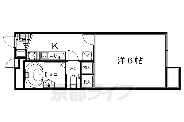 京都市伏見区羽束師鴨川町のアパートの間取り