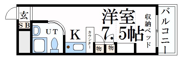 姫路市東延末のマンションの間取り