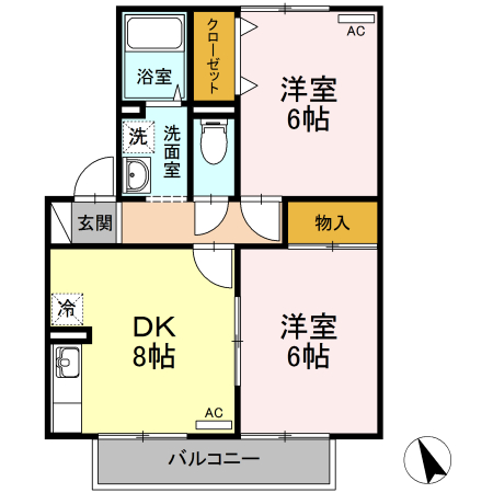 米子市上福原のアパートの間取り