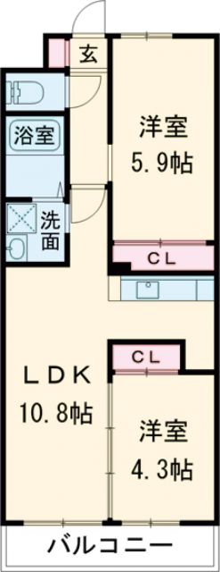 北九州市若松区童子丸のマンションの間取り