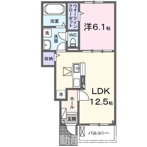 豊川市御津町広石のアパートの間取り