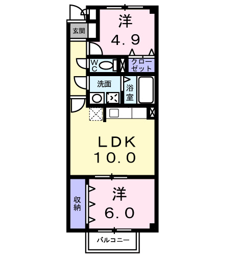 盛岡市下太田下川原築22年の間取り