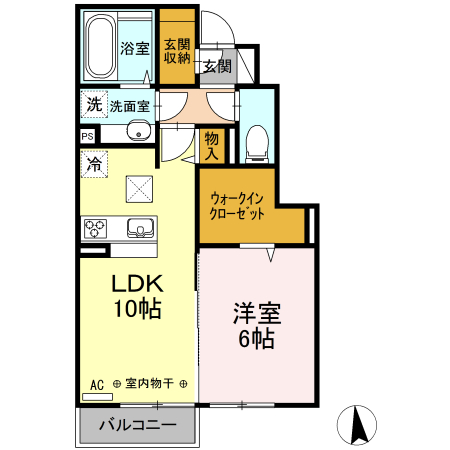 寒河江市ほなみのアパートの間取り