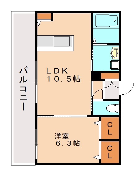 北九州市小倉北区三郎丸のアパートの間取り