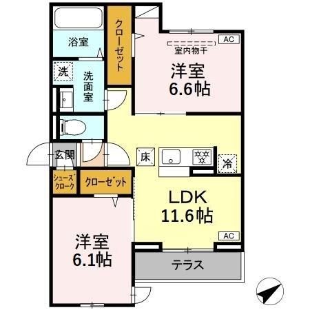 相模原市南区上鶴間本町のアパートの間取り