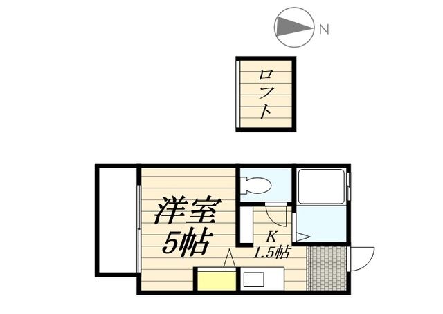 和歌山市新中島のアパートの間取り