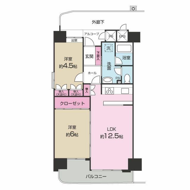 茅ヶ崎市幸町のマンションの間取り