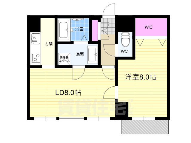 京都市下京区清水町のマンションの間取り