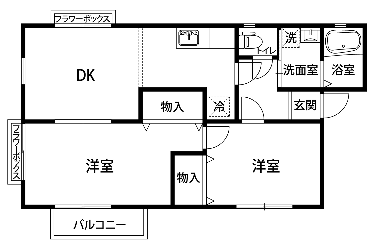 コンフォート諸江B棟の間取り