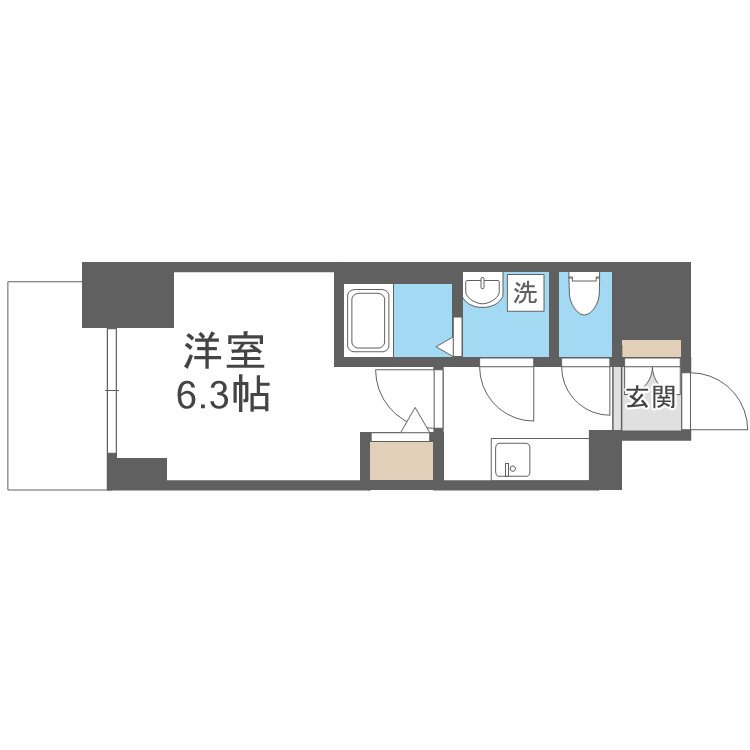 大阪市福島区海老江のマンションの間取り