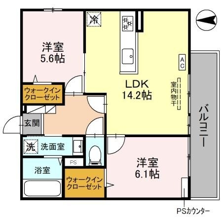 （仮称）D-ROOM長岡京市開田の間取り