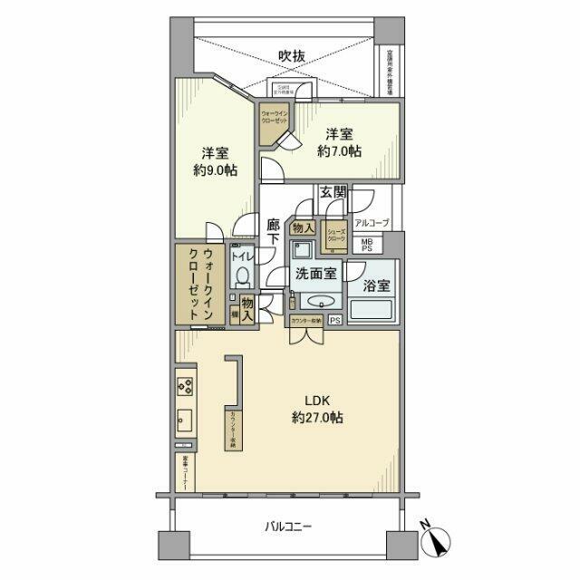 横浜市戸塚区品濃町のマンションの間取り