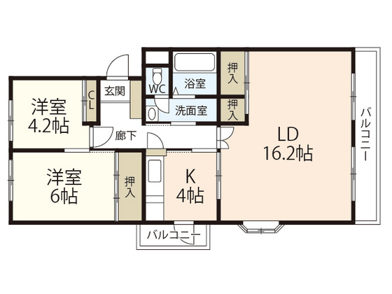 広島市安佐南区大町東のマンションの間取り