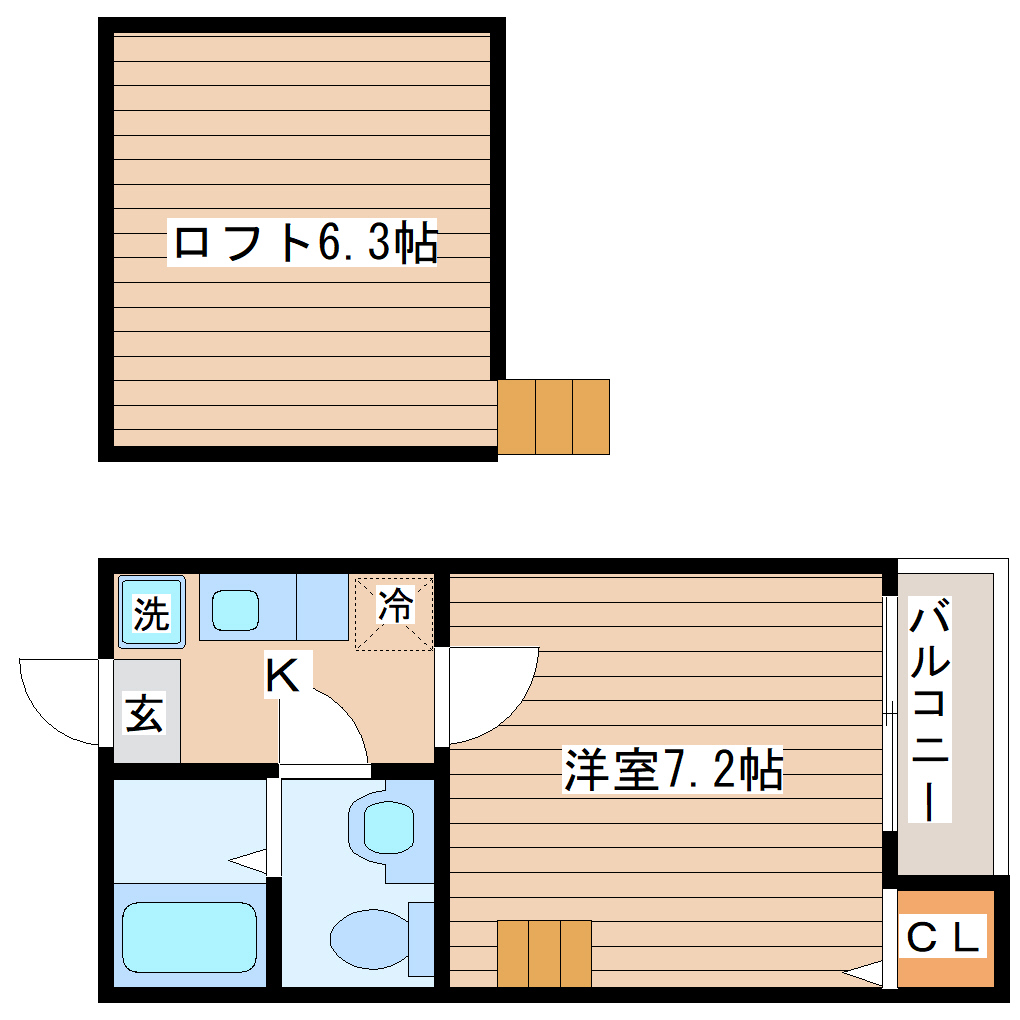 Kspace文化町の間取り