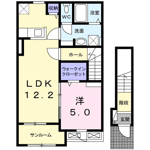 出雲市斐川町荘原のアパートの間取り