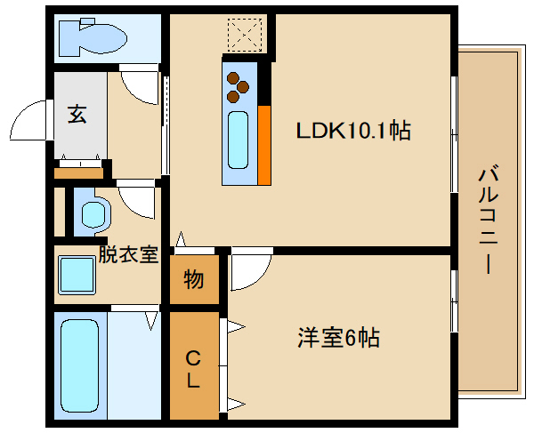 藤井寺市沢田のアパートの間取り