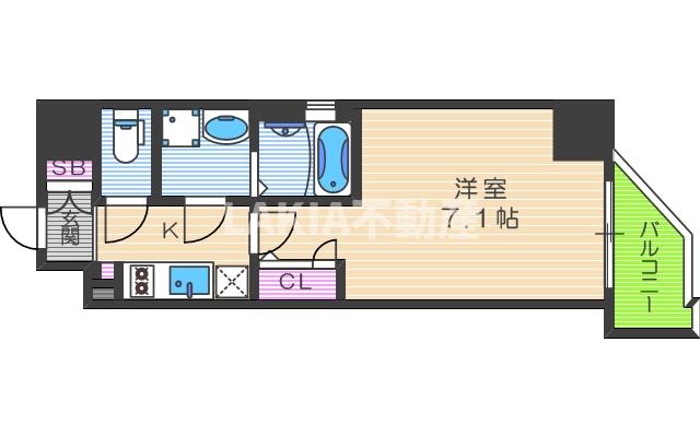 ララプレイス大阪福島ミラの間取り