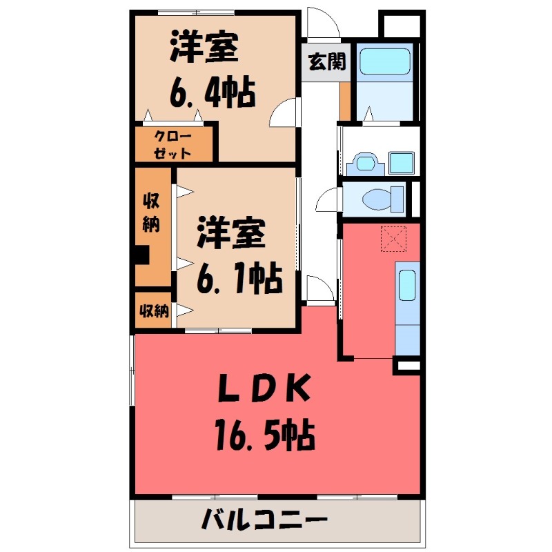 筑西市丙のマンションの間取り