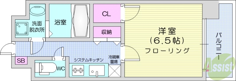 シーズンフラッツ青葉通一番町の間取り