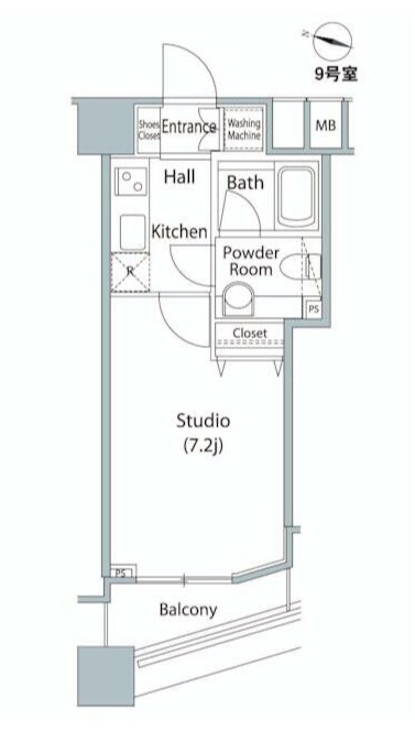 新宿区西新宿のマンションの間取り