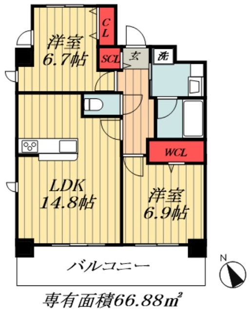 船橋市本郷町のマンションの間取り