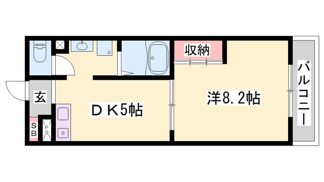 姫路市南畝町のマンションの間取り