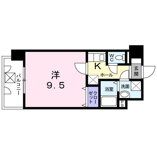 キャッスルメイト　新町の間取り