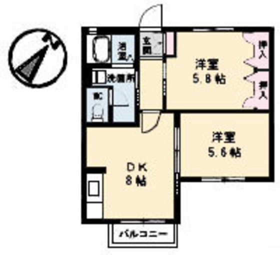 広島市安佐南区山本のアパートの間取り