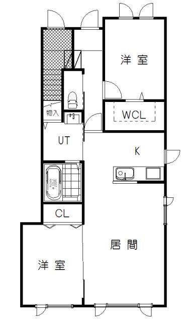 旭川市豊岡一条のアパートの間取り