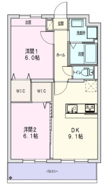 菊川市堀之内のマンションの間取り