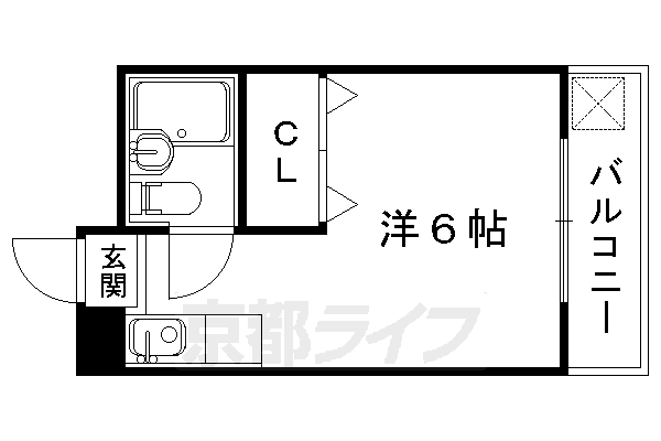 京都市右京区西京極午塚町のアパートの間取り