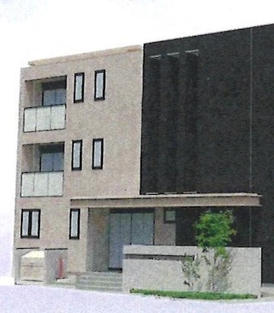 エントランス　お洒落な建物デザイン♪※パース