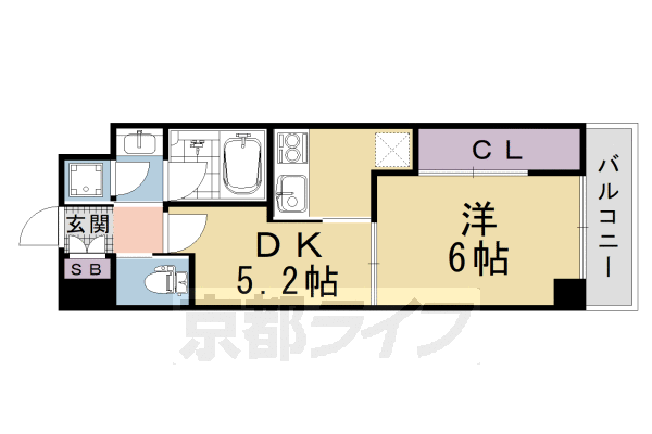 京阪本線 清水五条駅 徒歩3分 11階建 築24年の間取り写真