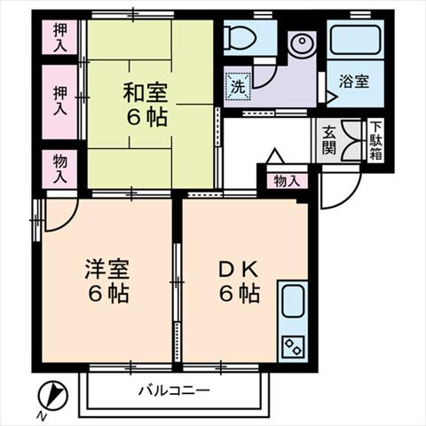 ブルーライン 新羽駅 徒歩14分 2階建 築30年の間取り写真
