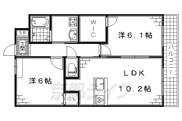 京阪本線 中書島駅 徒歩31分 3階建 築11年の間取り写真