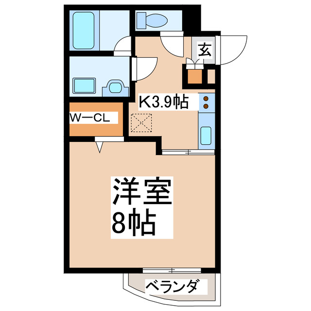 【熊本市中央区本荘のマンションの間取り】