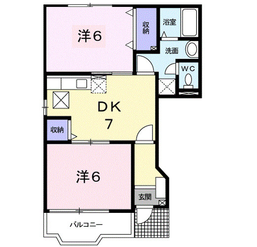 津市白塚町のアパートの間取り