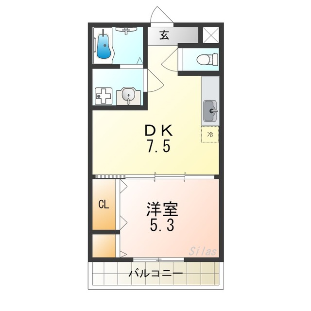 堺市堺区東湊町のアパートの間取り